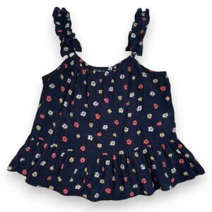 Madewell 100& Silk Ruffle Strap Cami Top Confetti Floral Boho Cute Blue Small 4